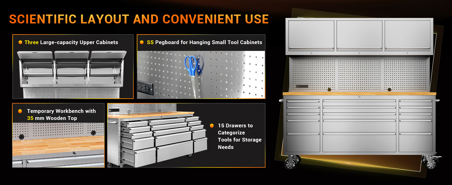 Tool Chest Drawers and Power Outlets